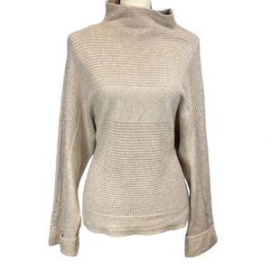 Tribal Beige Cowl/Mock Neck Sweater